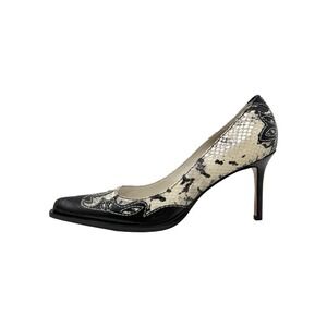 Vintage Dior Python‎ Pumps Black Ivory Y2K Galliano Pointed Toe Heels 37